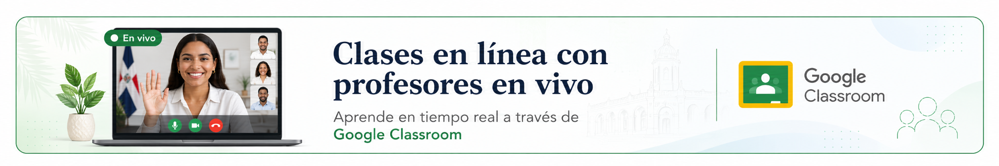 Clases en línea con profesores en vivo a través de Google Classroom